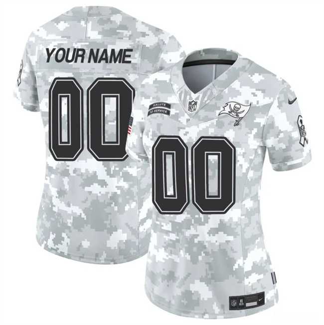 Women%27s Tampa Bay Buccaneers Active Player Custom 2024 F.U.S.E Arctic Camo Salute To Service Limited Stitched Football Jersey(Run Small)
